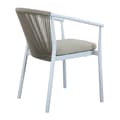Miniatyrbild 7 av 7: AXI Suvi Trädgårdsset med 4 stolar i vit- och teaklook | Matgrupp för trädgården i aluminium / polywood