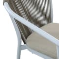 Miniatyrbillede 6 af 7: AXI Suvi trädgårdsstol set om 2 i vit/khaki | Trädgårdsstolar för Trädgårdsset tillverkat av aluminium &amp; olefinrep | lastbar upp till 120 kg