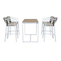 Miniatyrbillede 2 af 7: AXI Ravi Baruppsättning med 4 barstolper i aluminium / Polywood med Trälook | Barbord med 4 Barstolper i teaklook for utomhusbruk / Trädgård