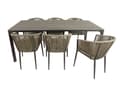 Miniatyrbillede 4 af 7: AXI Resi Trädgårdsset med 6 stolper i Taupe &amp; PSPC med trælook | Matgrupp för trädgården i aluminium &amp; textil | Trädgårdsmöbler för 6 personer