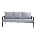 Miniatyrbillede 5 af 7: AXI Bibi Stol-bänk Loungeset 4 delar Antracit / Teak | Loungeset med 2 stolper, bænk &amp; trægårdsbord i aluminium / Teak | Loungemöbler for 5