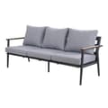 Miniatyrbillede 2 af 7: AXI Bibi Stol-bänk Loungeset 4 delar Antracit / Teak | Loungeset med 2 stolper, bænk &amp; trægårdsbord i aluminium / Teak | Loungemöbler for 5