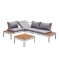 Miniatyrbillede 4 af 7: AXI Eos Loungeset med inbyggd fåtölj i vit/trälook | Trädgårdsmöbler i Aluminium/Polywood | Trädgårdsmöbler / Loungeset for 4 personer