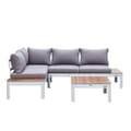 Miniatyrbillede 5 af 7: AXI Eos Loungeset med inbyggd fåtölj i vit/trälook | Trädgårdsmöbler i Aluminium/Polywood | Trädgårdsmöbler / Loungeset for 4 personer