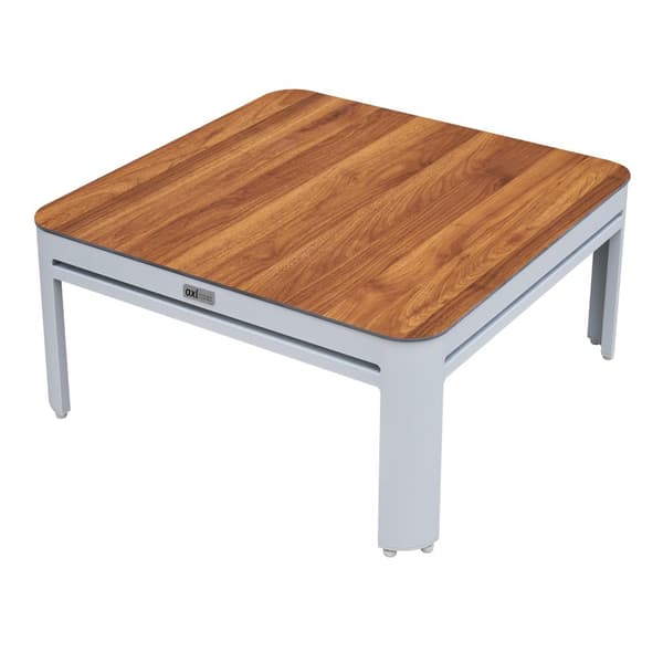AXI Eos Loungeset med inbyggd fåtölj i vit/trälook | Trädgårdsmöbler i Aluminium/Polywood | Trädgårdsmöbler / Loungeset for 4 personer