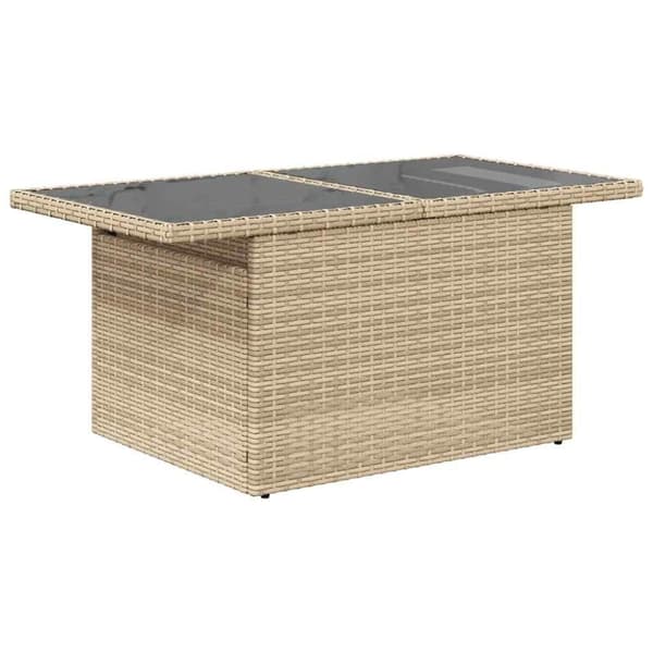 vidaXL 7-osainen Puutarhasohvasarja tyynyillä beige polyrottinki
