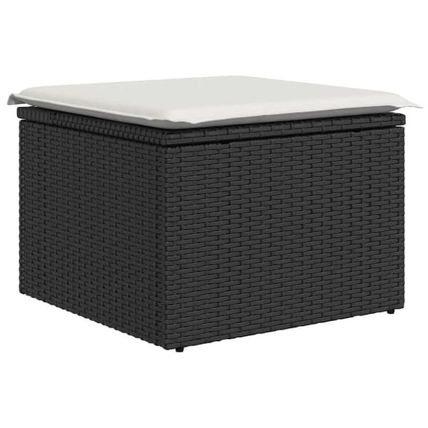 vidaXL Hagesofaer med puter 7 deler svart polyrotting akasie