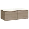 Miniatyrbillede 1 af 8: vidaXL sofasæt til haven 2 dele med hynder polyrattan akacietræ beige