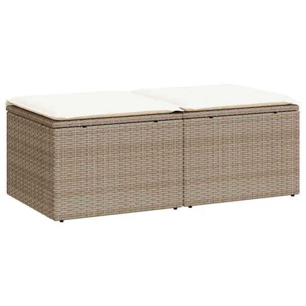 vidaXL sofasæt til haven 2 dele med hynder polyrattan akacietræ beige