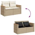 Miniatyrbillede 11 af 11: vidaXL sofasæt til haven 9 dele med hynder polyrattan akacietræ beige
