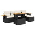Miniatyrbilde 3 av 11: vidaXL Hagesofaer med puter 6 deler svart polyrotting akasie