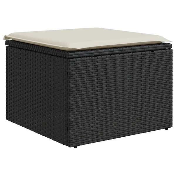 vidaXL Hagesofaer med puter 6 deler svart polyrotting akasie