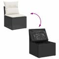 Miniatyrbilde 8 av 11: vidaXL Hagesofaer med puter 6 deler svart polyrotting akasie