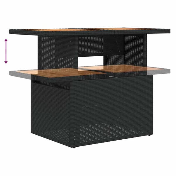 vidaXL Hagesofaer med puter 6 deler svart polyrotting akasie