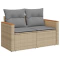Miniatyrbilde 6 av 11: vidaXL Hagesofaer med puter 7 deler beige polyrotting akasie