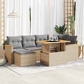 Miniatyrbilde 2 av 11: vidaXL Hagesofaer med puter 7 deler beige polyrotting akasie