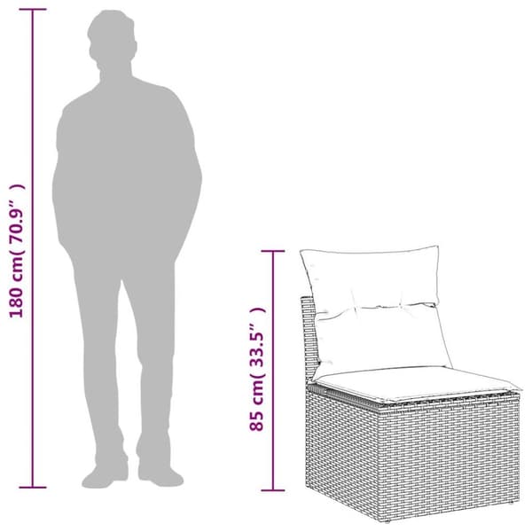 vidaXL sofasæt til haven 2 dele med hynder polyrattan akacietræ beige