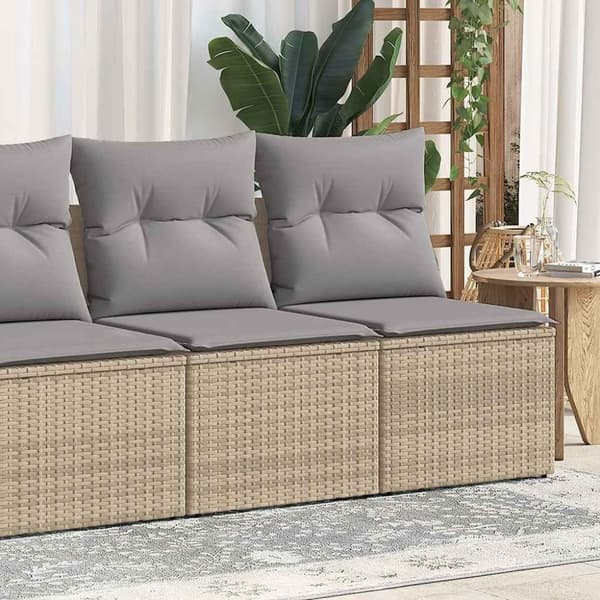 vidaXL sofasæt til haven 2 dele med hynder polyrattan akacietræ beige