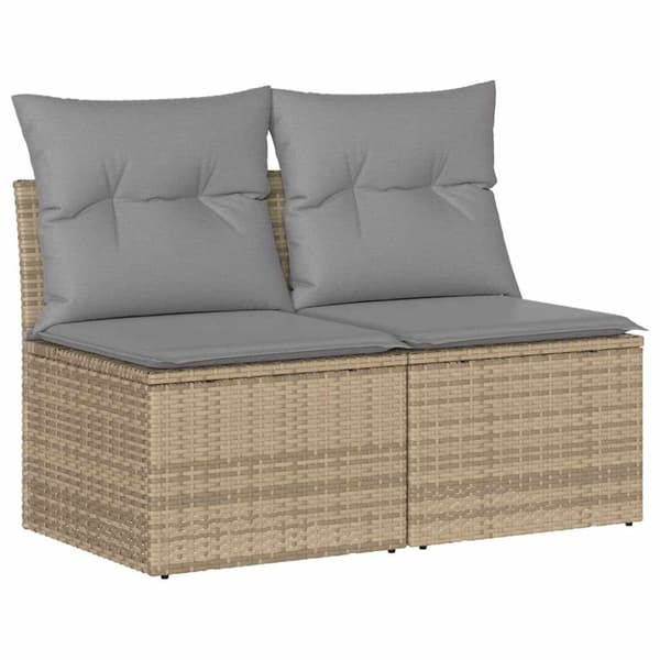 vidaXL sofasæt til haven 2 dele med hynder polyrattan akacietræ beige
