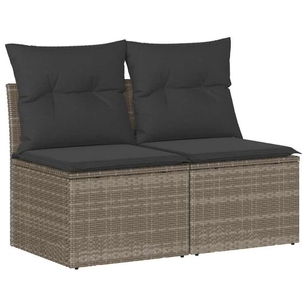 vidaXL sofasæt til haven 2 dele med hynder polyrattan akacietræ grå