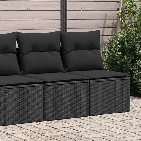 vidaXL sofasæt til haven 2 dele med hynder polyrattan akacietræ sort