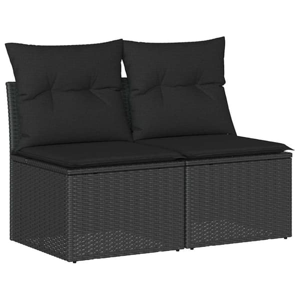 vidaXL sofasæt til haven 2 dele med hynder polyrattan akacietræ sort