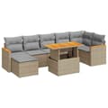 Miniatyrbilde 1 av 11: vidaXL Hagesofaer med puter 8 deler beige polyrotting akasie