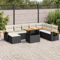 Miniatyrbilde 2 av 11: vidaXL Hagesofaer med puter 9 deler svart polyrotting akasie