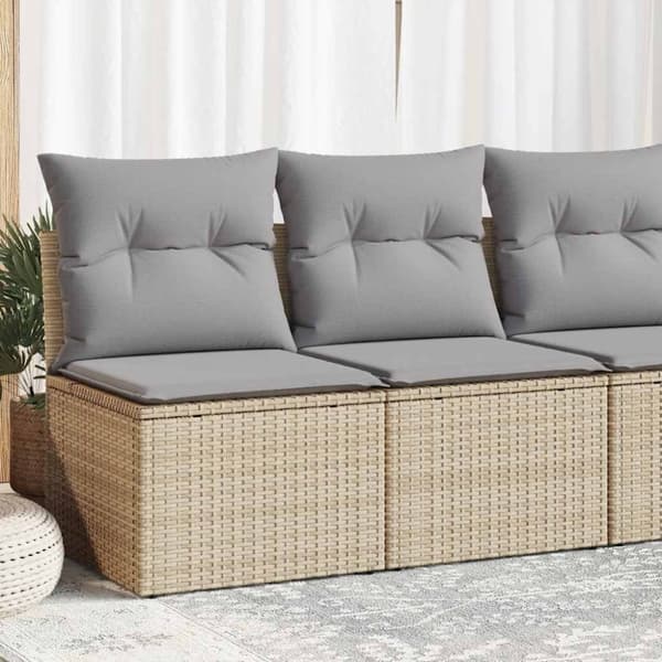 vidaXL sofasæt til haven 2 dele med hynder polyrattan akacietræ beige