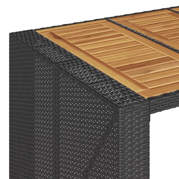 vidaXL Hagebarsett med puter 5 deler svart polyrotting akasie