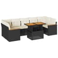 Miniatyrbilde 3 av 11: vidaXL Hagesofaer med puter 8 deler svart polyrotting akasie