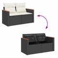 Miniatyrbilde 8 av 11: vidaXL Hagesofaer med puter 8 deler svart polyrotting akasie