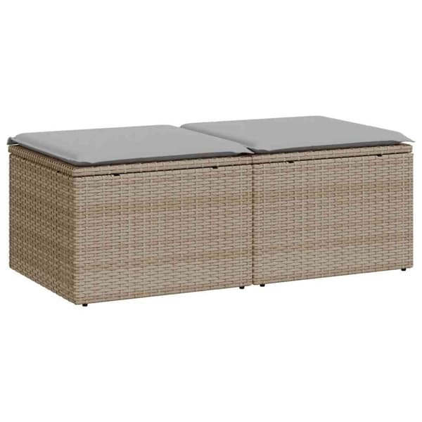 vidaXL Hagesofaer med puter 2 deler beige polyrotting akasie