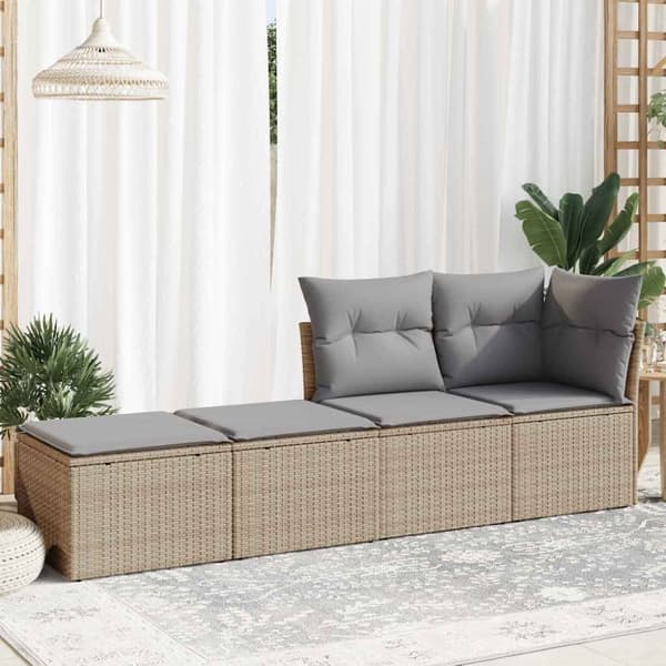 vidaXL Hagesofaer med puter 2 deler beige polyrotting akasie