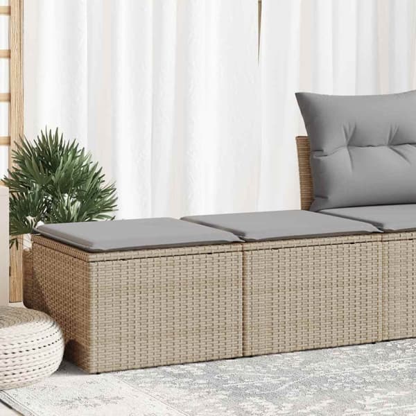 vidaXL Hagesofaer med puter 2 deler beige polyrotting akasie