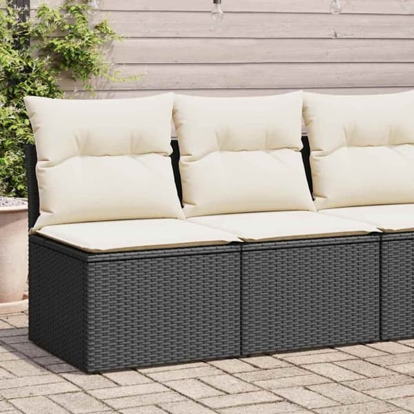vidaXL sofasæt til haven 2 dele med hynder polyrattan akacietræ sort