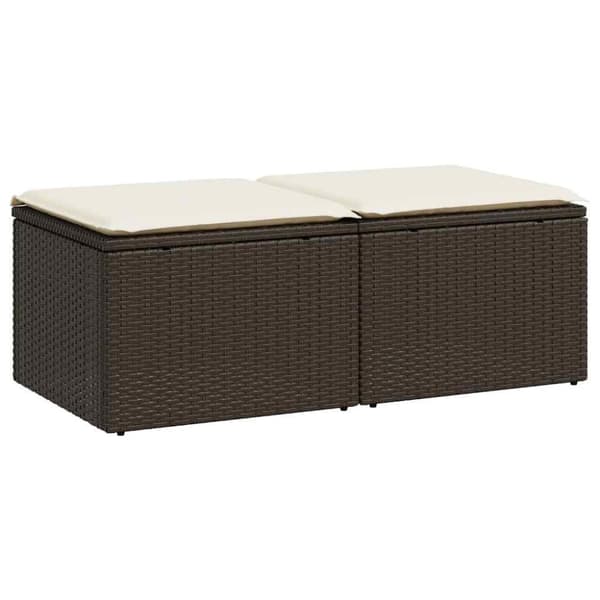 vidaXL sofasæt til haven 2 dele med hynder polyrattan akacietræ brun