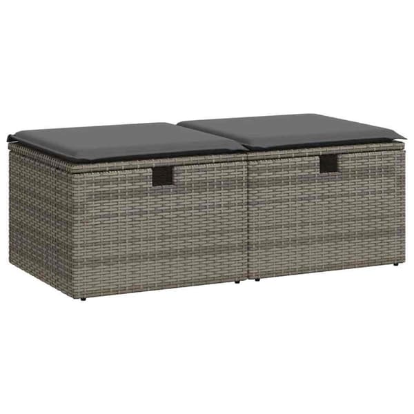 vidaXL sofasæt til haven 2 dele med hynder polyrattan akacietræ grå