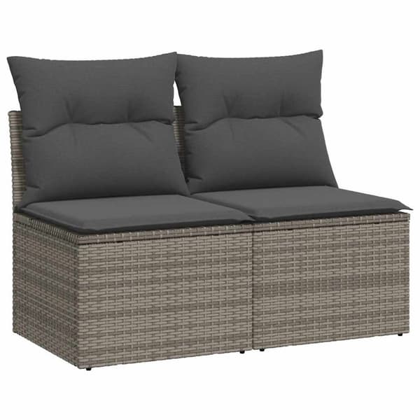 vidaXL sofasæt til haven 2 dele med hynder polyrattan akacietræ grå