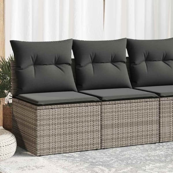 vidaXL sofasæt til haven 2 dele med hynder polyrattan akacietræ grå