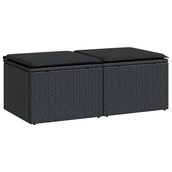 vidaXL sofasæt til haven 2 dele med hynder polyrattan akacietræ sort