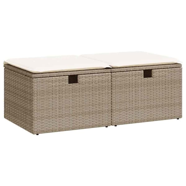 vidaXL sofasæt til haven 2 dele med hynder polyrattan akacietræ beige