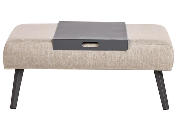 4-personers sofasæt i beige olefinstof i aluminiumsstel i moderne stil have-ydre