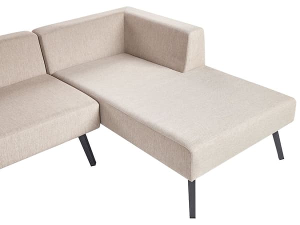 4-personers sofasæt i beige olefinstof i aluminiumsstel i moderne stil have-ydre