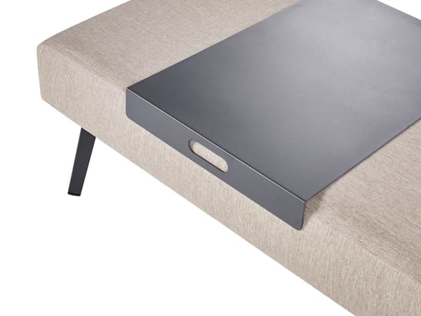 4-personers sofasæt i beige olefinstof i aluminiumsstel i moderne stil have-ydre