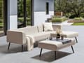Miniatyrbillede 2 af 11: 4-personers sofasæt i beige olefinstof i aluminiumsstel i moderne stil have-ydre