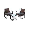 Miniatyrbillede 1 af 7: Rootz Rattan Look Havemøbelsæt - 3 dele - Terrassesæt -PE Materiale - VFT polstring - Brun-Grå - 57,5 ​​cm x 53 cm x 76 cm