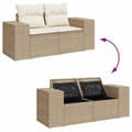 Pikkukuva 10 / 11: vidaXL 10-osainen Puutarhasohvasarja tyynyillä beige polyrottinki