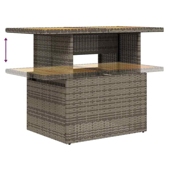 vidaXL sofasæt 5 dele med hynder polyrattan akacietræ grå