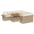 Pikkukuva 1 / 11: vidaXL 9-osainen Puutarhasohvasarja tyynyillä beige polyrottinki